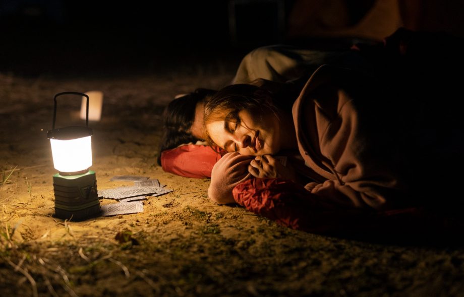 girl sleeping under the stars
